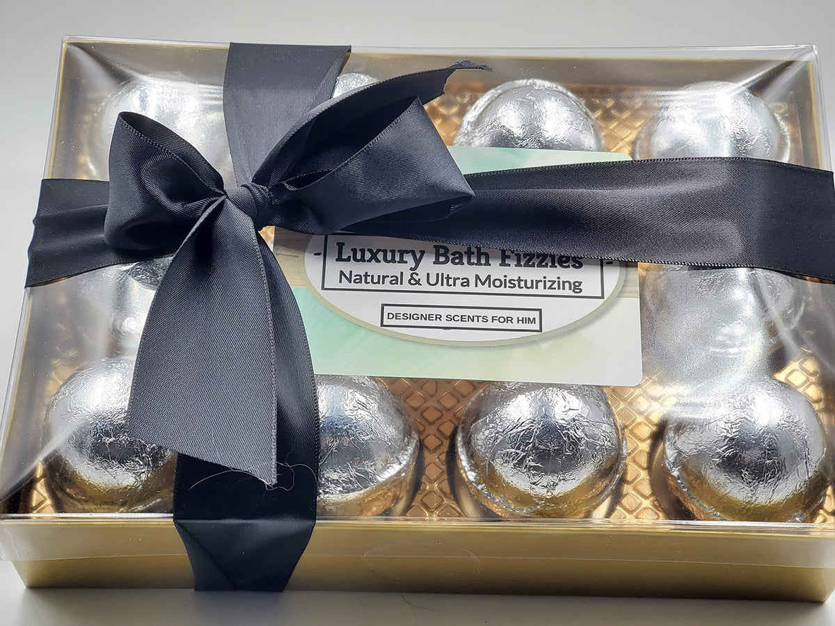 Spa Pure Designer Bath Bombs - for Men, Natural, Organic, large bathbombs, 12 Designer Scents for Men, Elegant Bath Bomb Gift Set (2.5 oz each) Beauty & Personal Care Spa Pure