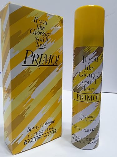 Primo By Parfums De Coeur For Women. Cologne Spray 1.8-Ounce and Fragrance Deodorant Body spray 2.5 Oz bundle Beauty & Personal Care Primo
