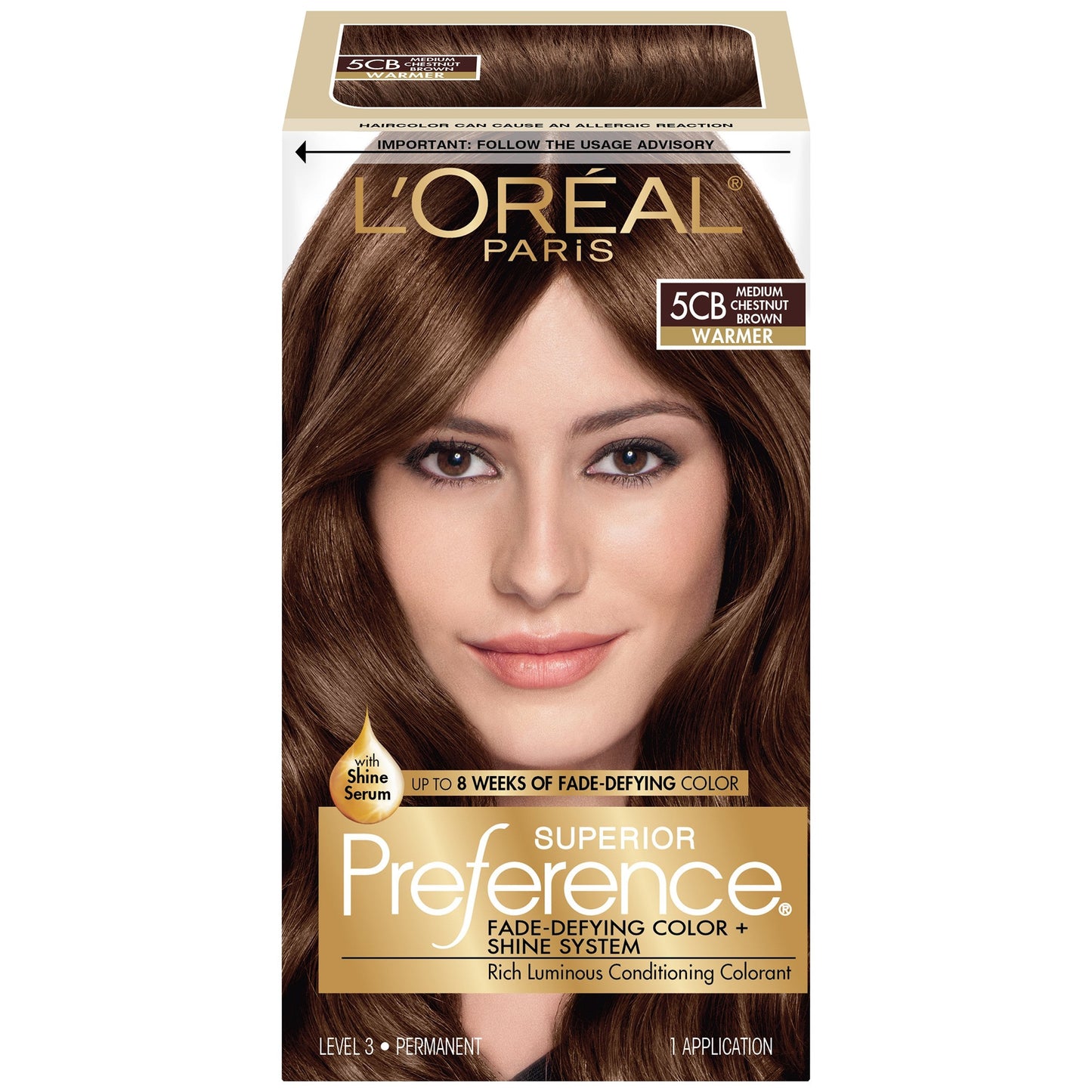 L'Oreal Paris Superior Preference Fade-Defying Color + Shine System, 5CB Medium Chestnut Brown (Packaging May Vary) Beauty & Personal Care L'Oreal Paris