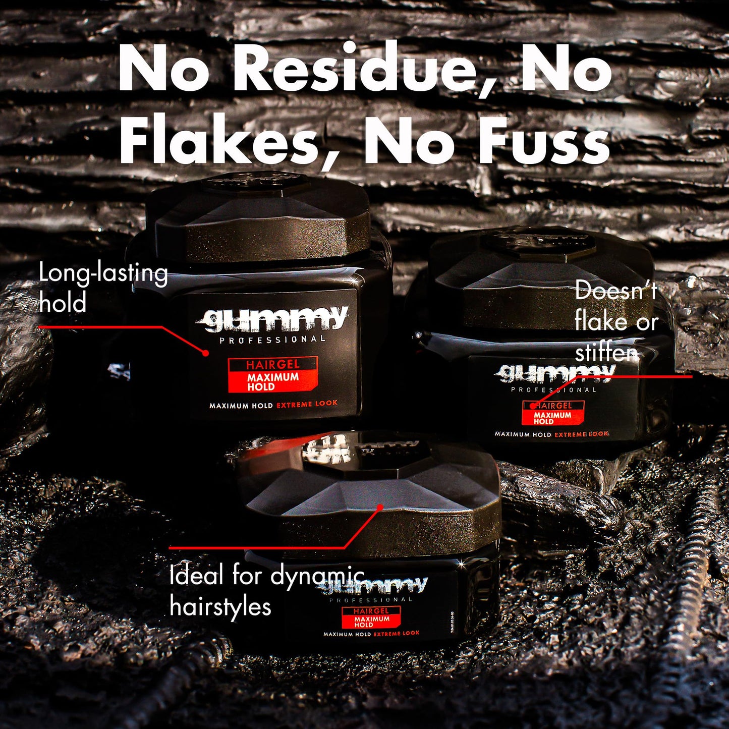 Gummy Professional - Hair Gel for Men and Women - Strong Hold Styling Gel for Slick Back Looks, Curls, Braids, Twists, and Edge Control - Clear Gel Beauty & Personal Care Gummy