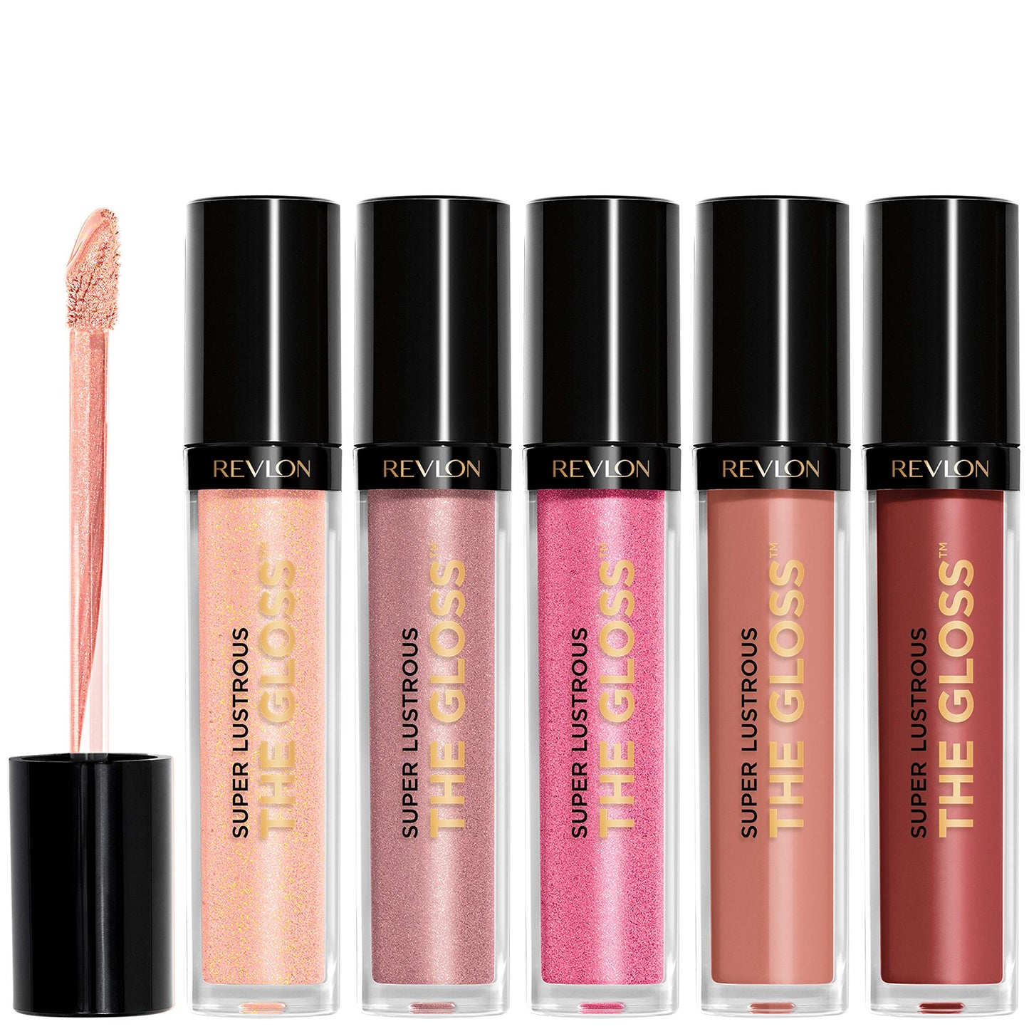 Revlon Super Lustrous The Gloss, 5 Piece Lipgloss Gift Set, Non-sticky High Shine Color in Cream & Pearl Finishes, Pack of 5, 0.75 Fl Oz Beauty & Personal Care REVLON