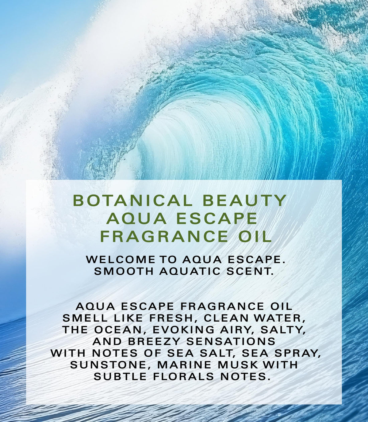 Botanical Beauty AQUA ESCAPE FRAGRANCE OIL ROLL-ON 0.169 Fl Oz 5 ml Rollerball Perfume, Long Lasting an luxury scent, blends of Ocean, Clean Water Beauty & Personal Care Botanical Beauty