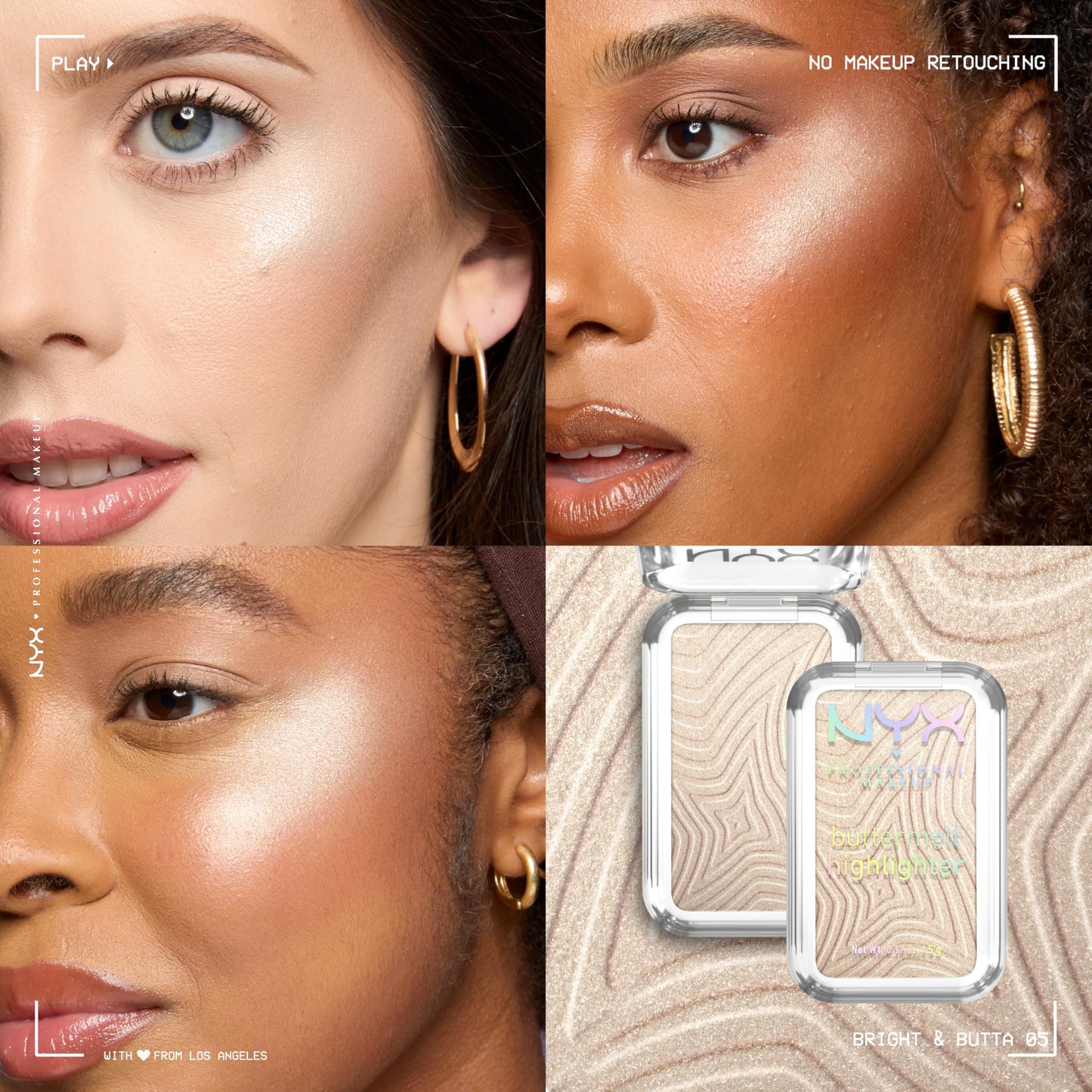 NYX PROFESSIONAL MAKEUP Buttermelt Highlighter, Powder Highlighter Makeup, With Up to 12H Wear and High Impact Glow - 05 Bright and Butta (Light Beauty & Personal Care NYX PROFESSIONAL MAKEUP