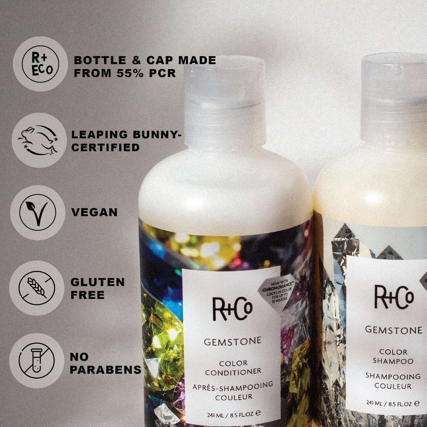 R+Co Gemstone Color Protection Shampoo + Conditioner Travel Set| Protects Color, Repairs & Nourishes | Vegan + Cruelty Free | 2oz (Pack of 2) Beauty & Personal Care R+Co