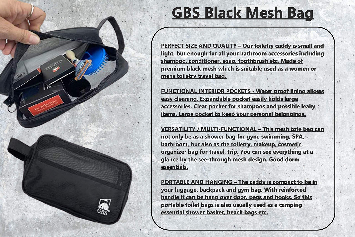 G.B.S Barber Shavette Razor Leather Case and 10 Blades and Toiletry Bag (Black) Beauty and Personal Care G.B.S
