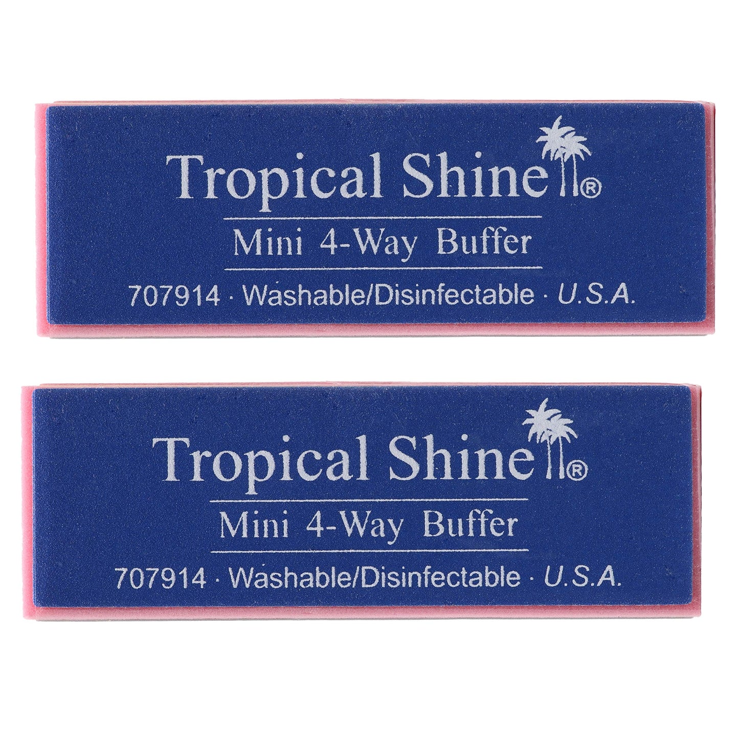 Tropical Shine Mini 4 Way Buffer Block - Professional Nail Buffering Block for Shaping, Smoothing, and Polishing Nails - Portable Nail Care (2 Pack) Beauty & Personal Care Tropical Shine