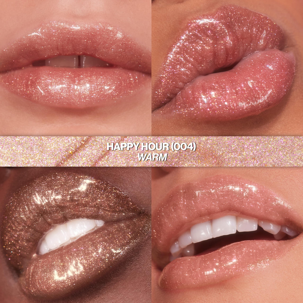 REVLON Super Lustrous Glimmer Gloss, Non-Sticky Lip Gloss, High-Shine Finish, Plant-Based Glitter, 004 Happy Hour, 0.13 fl oz Beauty & Personal Care REVLON