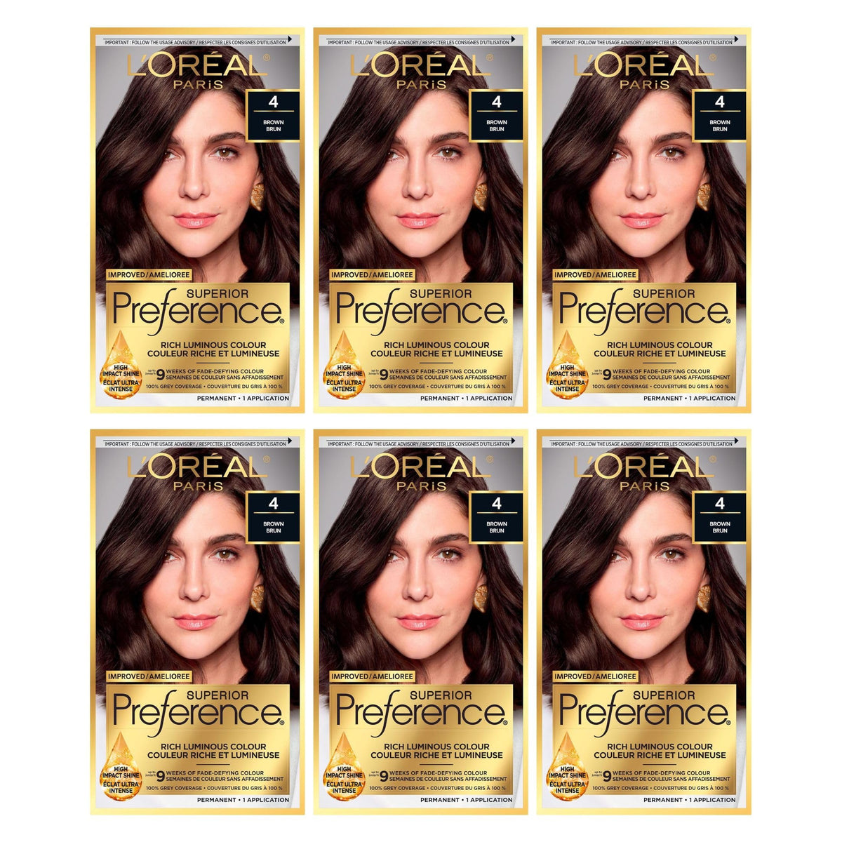 L’Oreal ParisSuperior Preference - 4 Dark Brown 1 Each (Pack of 6)