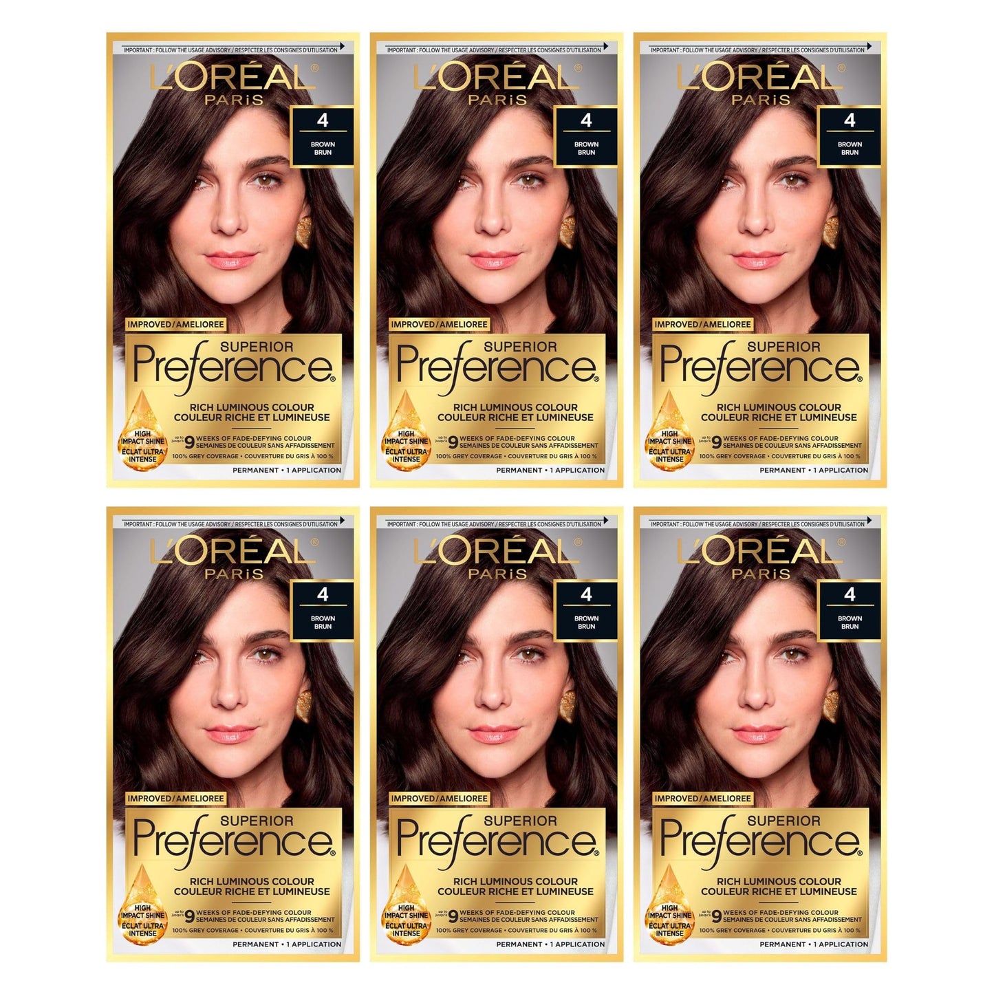 L’Oreal ParisSuperior Preference - 4 Dark Brown 1 Each (Pack of 6) Beauty & Personal Care L'Oreal Paris