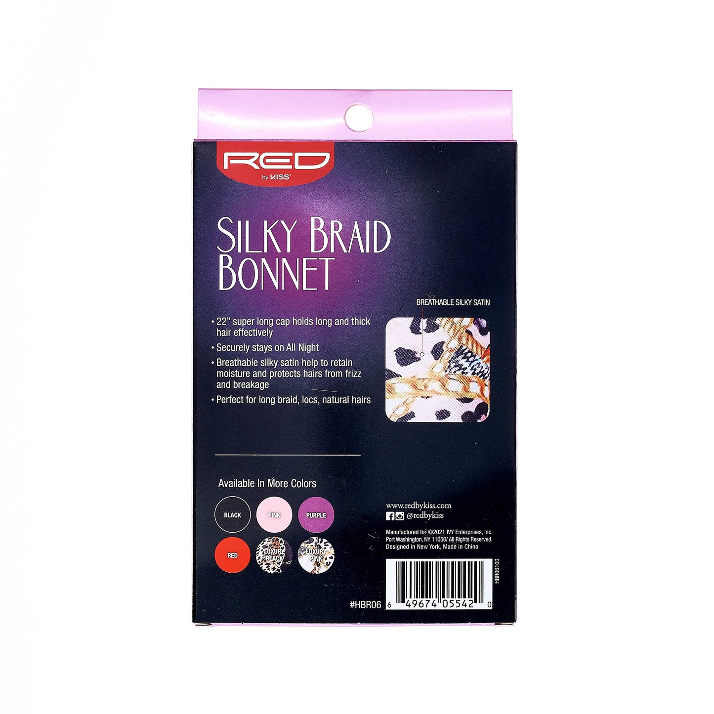 Red by Kiss Silky Braid Bonnet Sleep Cap, Frizz Free Bonnet (Luxe Pink) Beauty and Personal Care Red by Kiss