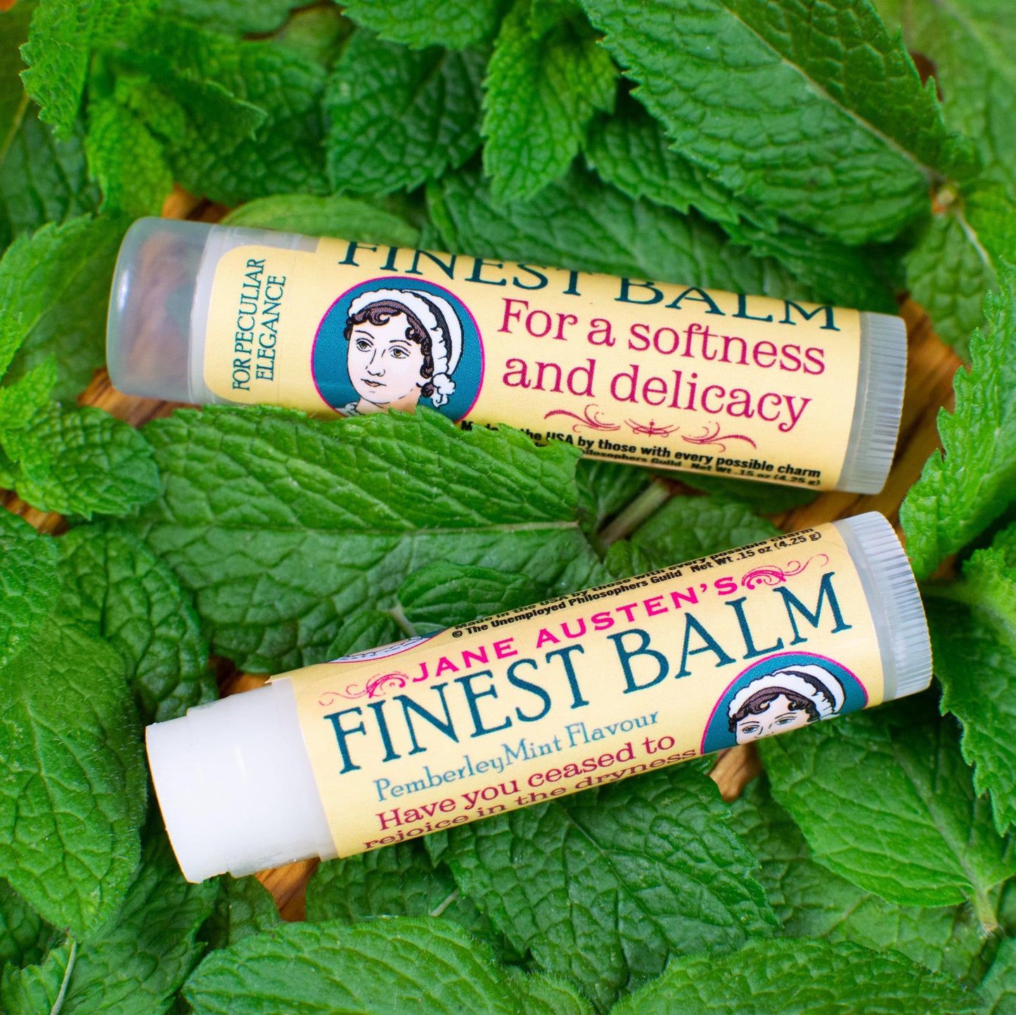 The Unemployed Philosophers Guild Jane Austen's Finest Balm - Peppermint Lip Balm, Cruelty-Free, Made in the USA from Natural and Imported Ingredients Beauty & Personal Care The Unemployed Philosophers Guild