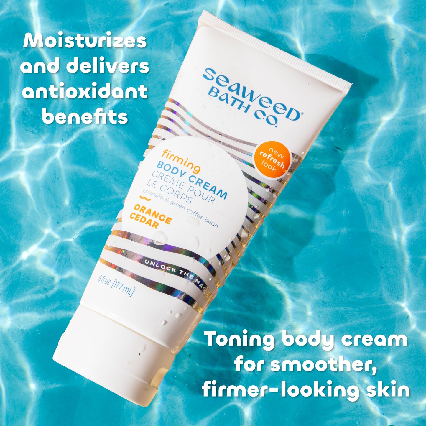 Seaweed Bath Co. Firming Body Cream, Orange Cedar Scent, 6 Ounce, Skin Toning Hand & Body Lotion Moisturizer for Dry Skin, with Sustainably Harvested Beauty & Personal Care The Seaweed Bath Co.
