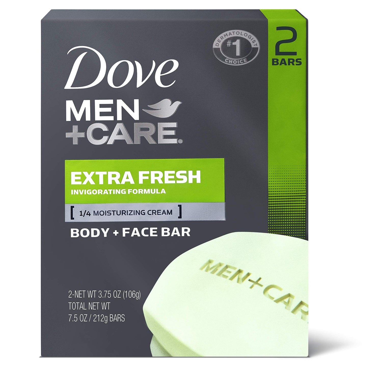 Dove Men+Care Body and Face Bar to Clean and Hydrate Skin Extra Fresh Body and Facial Cleanser More Moisturizing Than Bar Soap 3.75 oz 2 Bars Beauty & Personal Care DOVE MEN + CARE