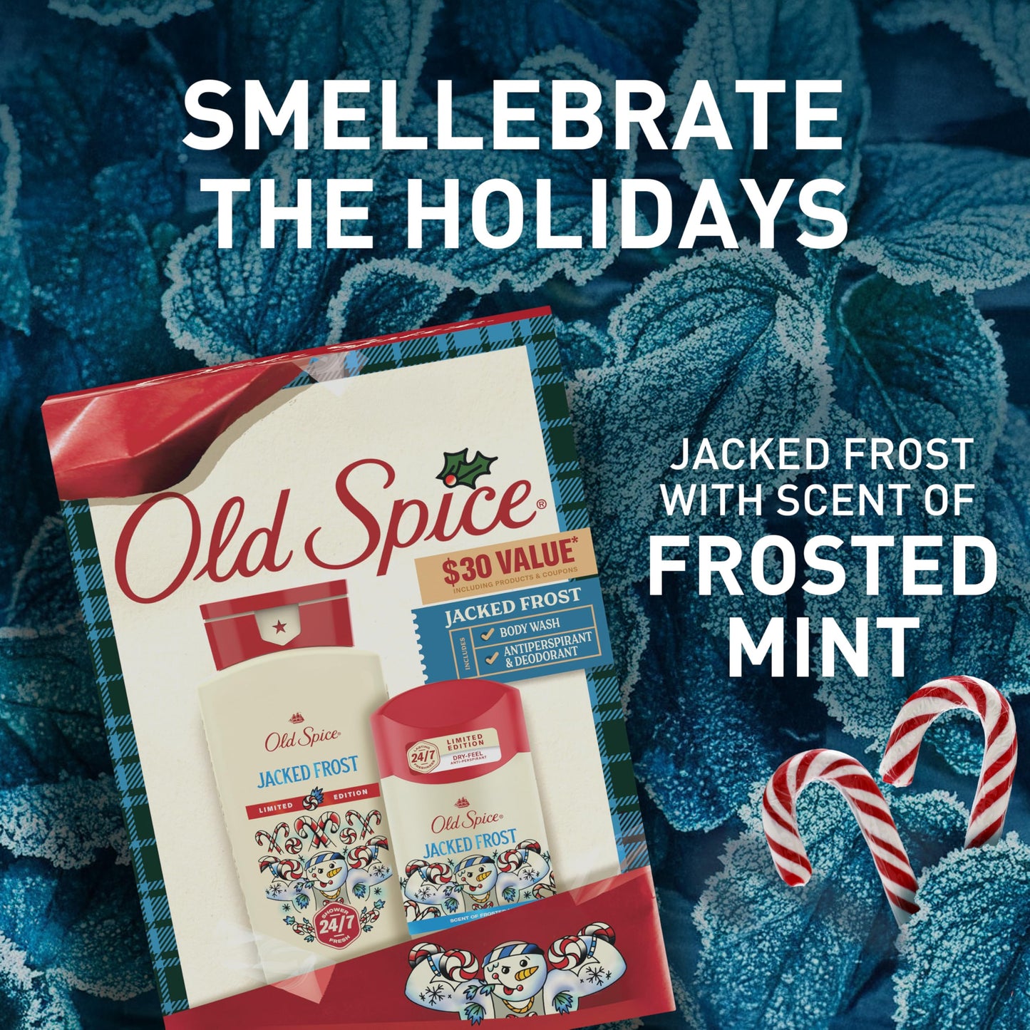 Old Spice Body Wash + Aluminum Free Deodorant for Men, Holidudes: Jacked Frost Holiday Pack, 24/7 Holiday Freshness, Gift Box for Him, Jacked Frost Beauty & Personal Care Old Spice