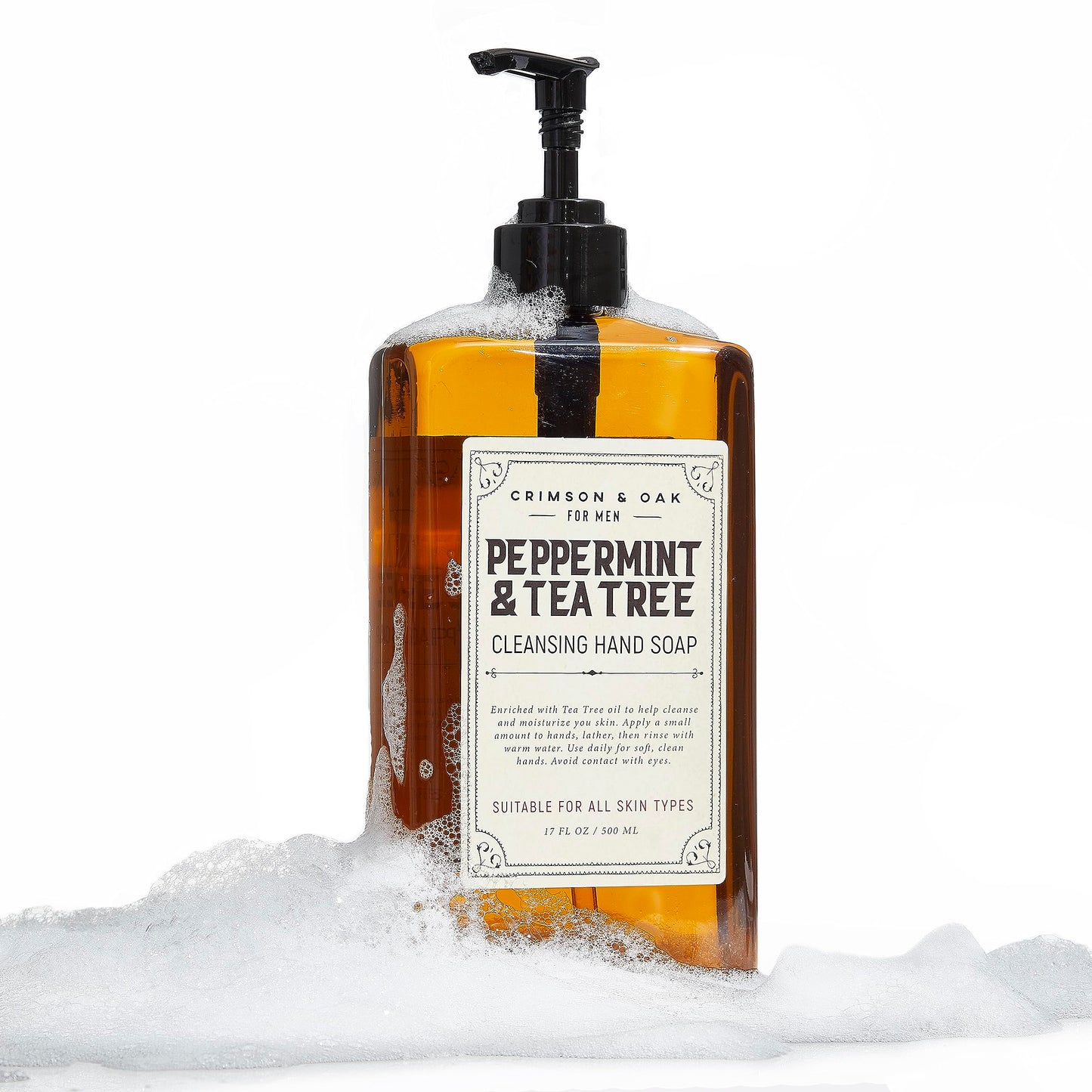 Body Prescriptions Crimson & Oak Men's Deep Cleansing Hand Soap with Pump Dispenser, 17 Fl Oz (Pack of 1), Peppermint and Tea Tree Beauty & Personal Care Body Prescriptions