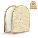 Premium Exfoliating Loofah Glove Pad Body Scrubber. Our Mitt Gloves are Made of Natural Egyptian Shower Loufa Sponge That Gets You Clean, Not Just Beauty & Personal Care ALMOONI