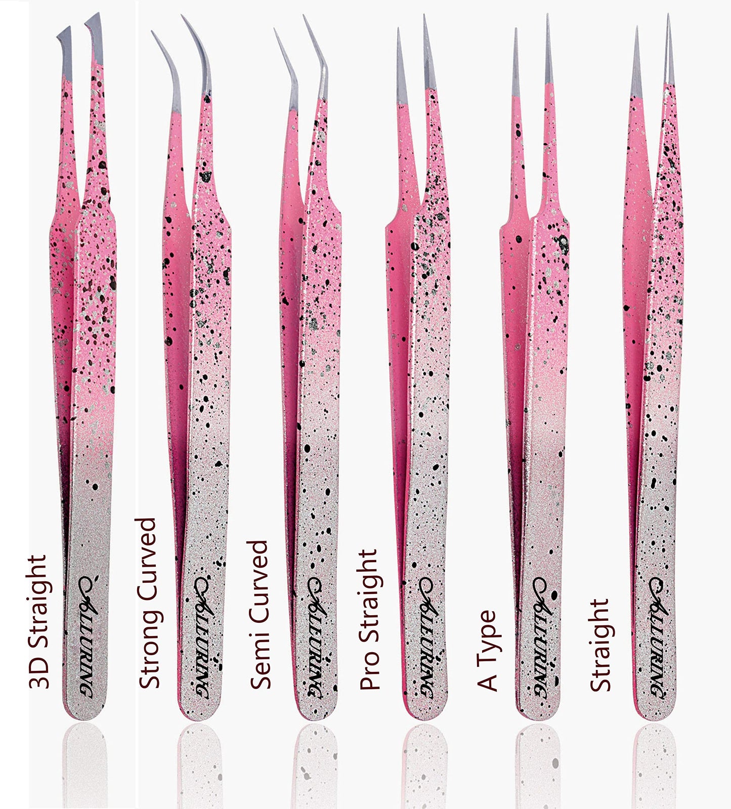 Alluring Ombre Silver Pink with Black Speckles Tweezers - A Type Beauty and Personal Care Alluring