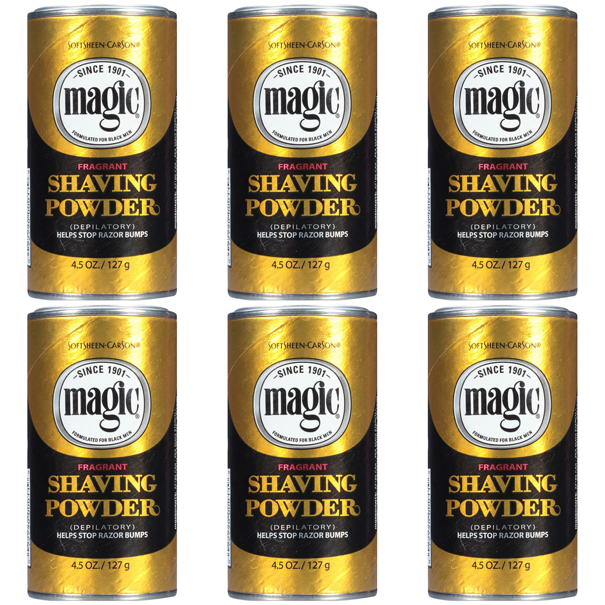 SoftSheen-Carson Magic Razorless Shaving for Men, Hair Removal Shave Powder, Helps Stop Razor Bumps Ingrown Hair, Fragrant, 6 Pack Magic Shave Gold 27 Beauty & Personal Care SoftSheen