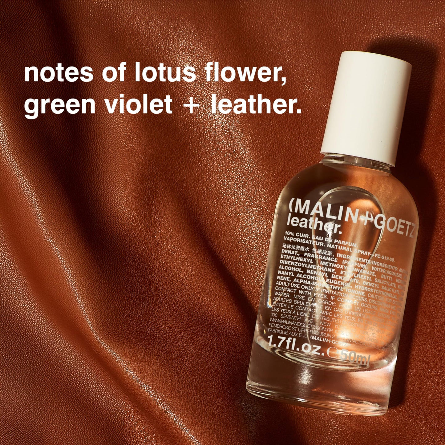 Malin + Goetz Leather Eau de Parfum, 1.7 Fl. Oz. - Men & Women's Perfume, Modern Fragrance, Rustic Wood Scented Perfume, Vintage Leather Scent, Vegan Beauty & Personal Care MALIN+GOETZ