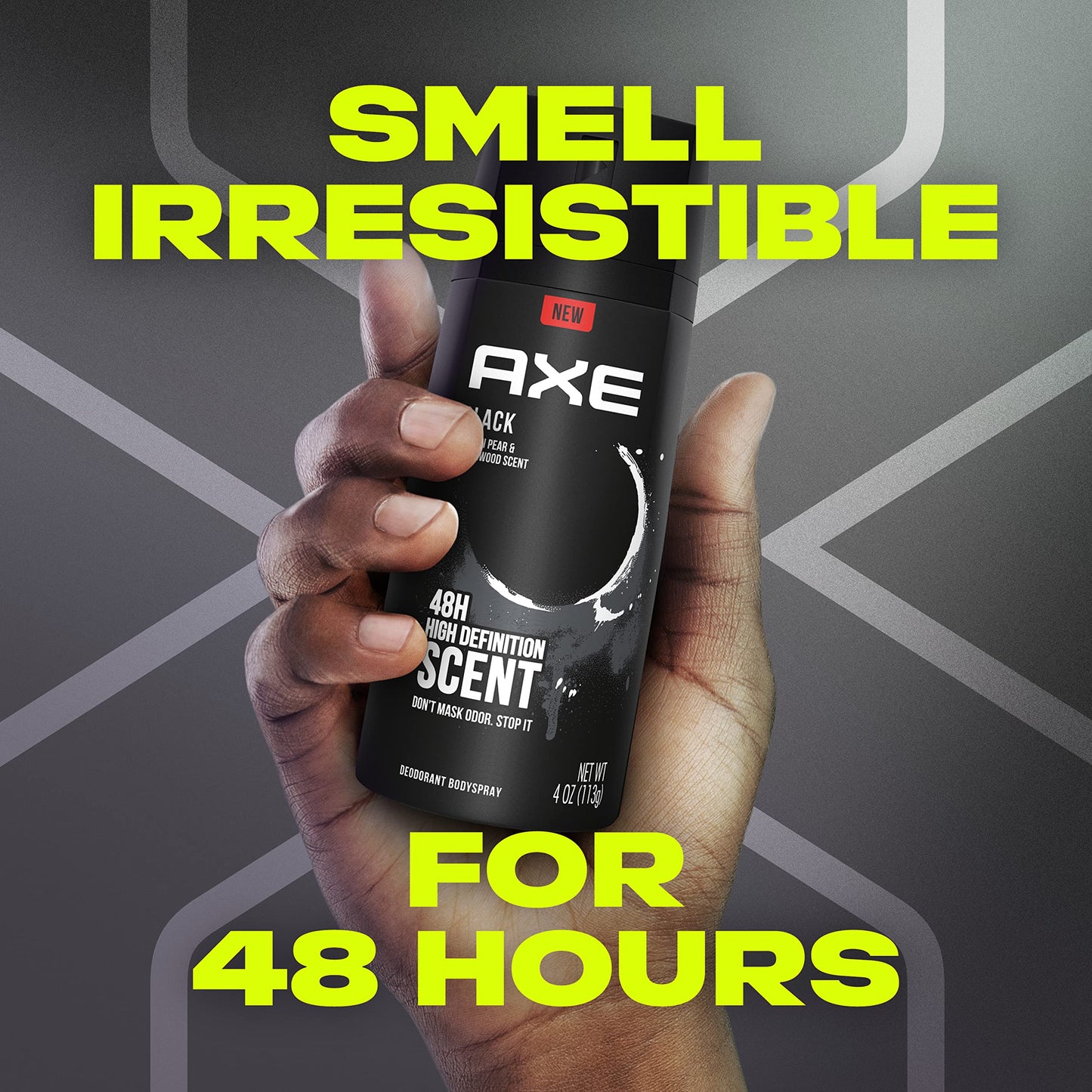 AXE Black Mens Body Spray Deodorant 48hr Odor Protection Frozen Pear & Cedarwood Aluminum Free Deodorant Body Spray, 4 Ounce (Pack of 4) Beauty and Personal Care AXE