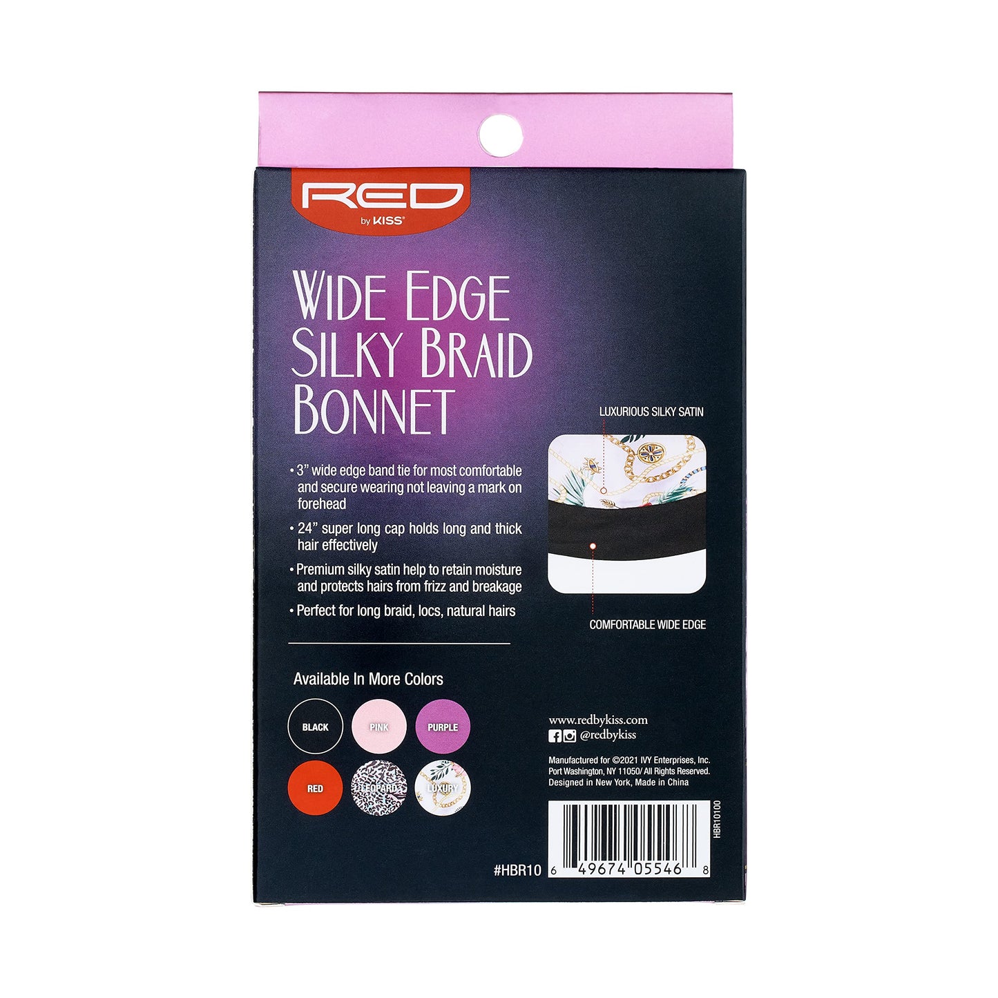Red by Kiss Silky Braid Bonnet Wide Edge Bonnet Sleep Cap, Frizz Free Bonnet (Luxury) Beauty and Personal Care Red by Kiss