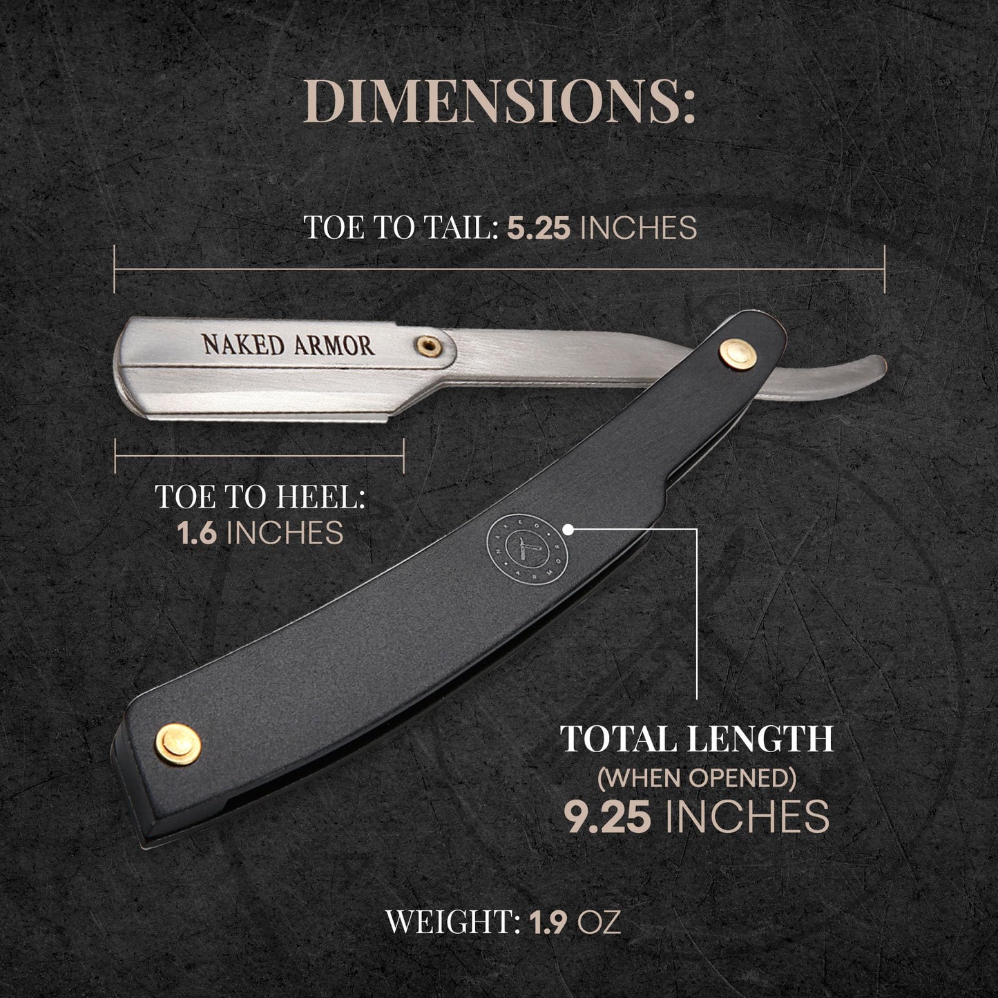 Best Shavette Straight Razor - Replaceable Blade Straight Razor, Metal Handle Shavette, No Stropping & Honing Needed, Great Starter Blade, Hygienic Beauty and Personal Care Naked Armor