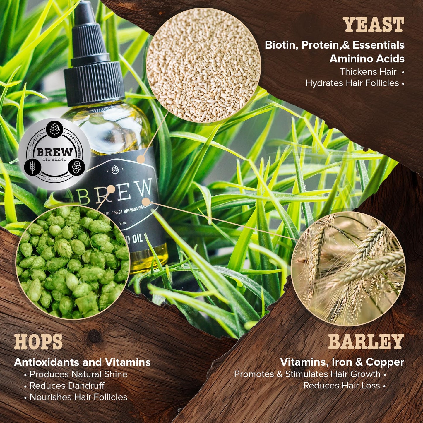 Brew Grooming Beard Oil For Men - 2 oz - Natural Scent Formula Oils for Beard - Revitalize, Nourishing, Softening Beard Oil, Paraben Free - For All Beauty and Personal Care Brew Grooming