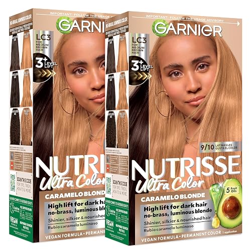 Garnier Nutrisse Ultra Color Hair Color, Permanent Hair Dye for Up to 8 Weeks of Bold, Vibrant Results, Vegan & Cruelty-Free, LC3 Hi-Lift Blonde (Tres Beauty & Personal Care Garnier