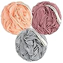 MainBasics Bath Shower Loofah Sponge Pouf Body Scrubber Exfoliator Body Wash Sponge (Set of 3, Coral Reef) Beauty & Personal Care MainBasics