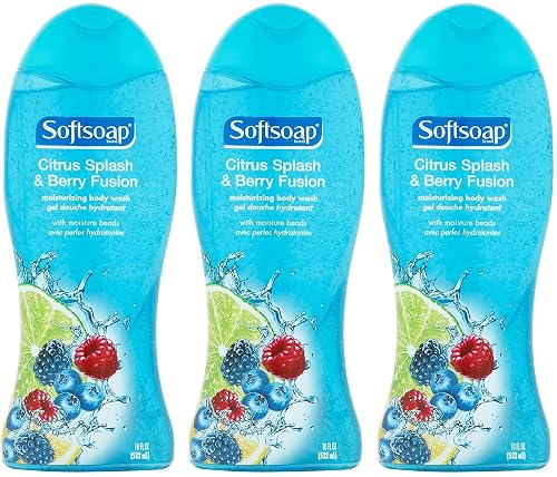 Softsoap Moisturizing Body Wash - Citrus Splash & Berry Fusion - Net Wt. 18 FL OZ (532 mL) Per Bottle - Pack of 3 Bottles Beauty & Personal Care Softsoap