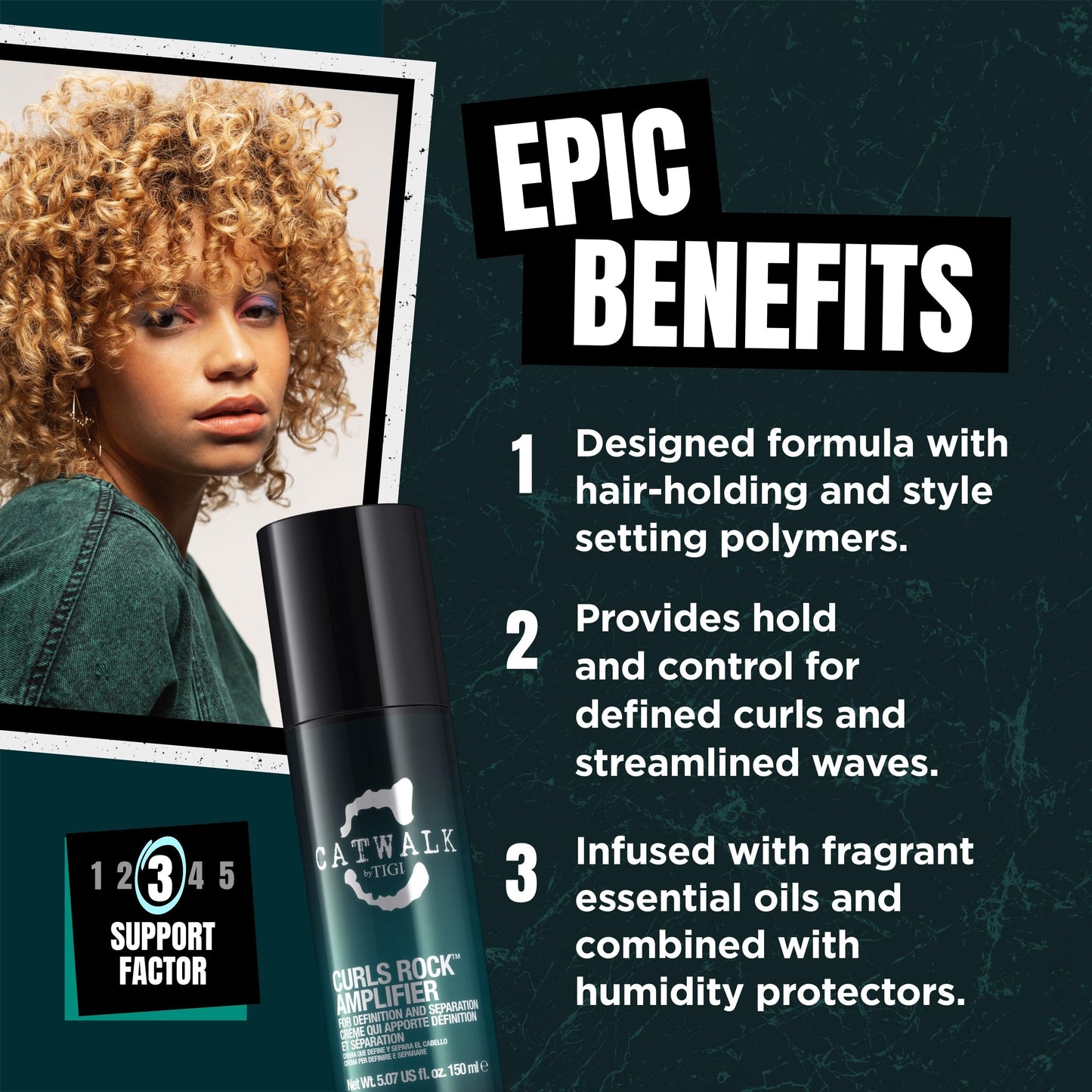 Catwalk Curls Rock Amplifier Shaping Cream by TIGI 2-Pack - Curl Cream for Defining Wavy, Curly Hair - Flexible Hold, Frizz Control + Anti-Humidity Beauty & Personal Care TIGI