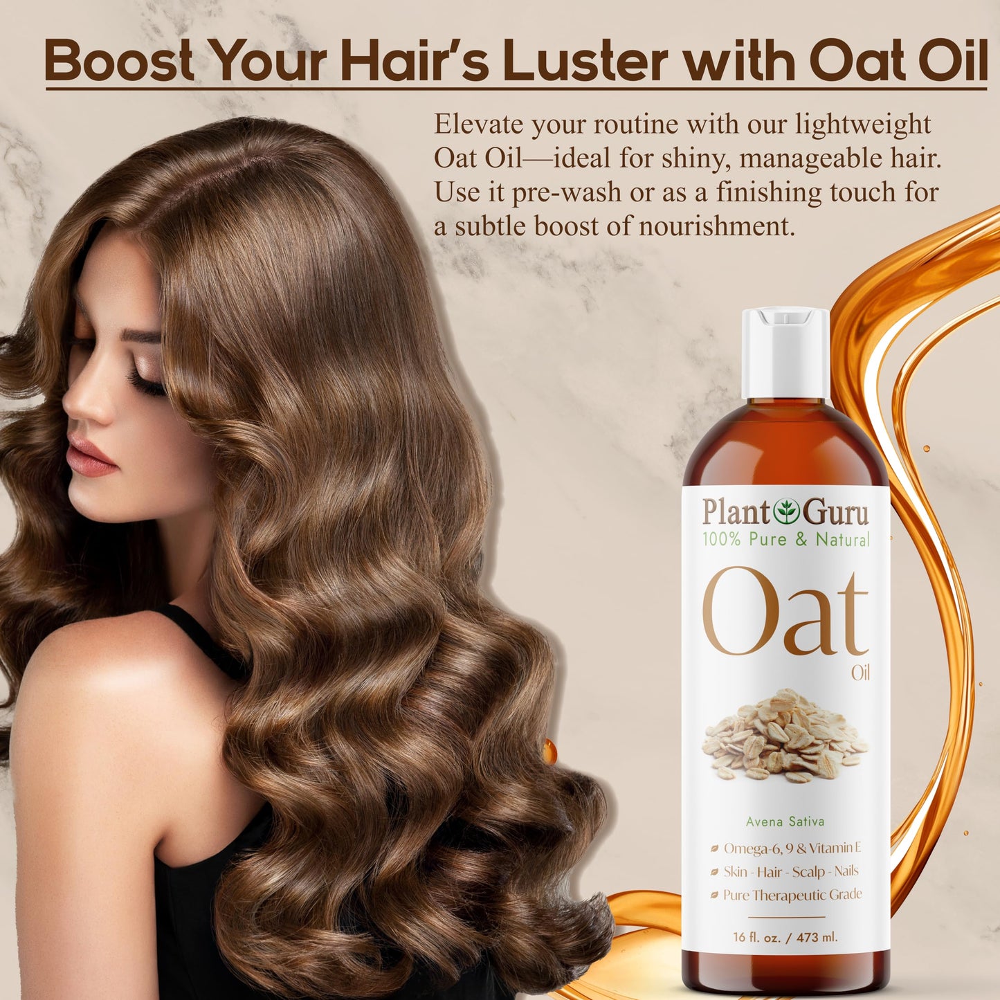 Plant Guru Oat Oil 2 fl. oz. 100% Pure Natural Carrier - Skin, Face, Body & Hair Moisturizer. Great for DIY Creams, Lotions & Lip Balm Beauty & Personal Care Plant Guru