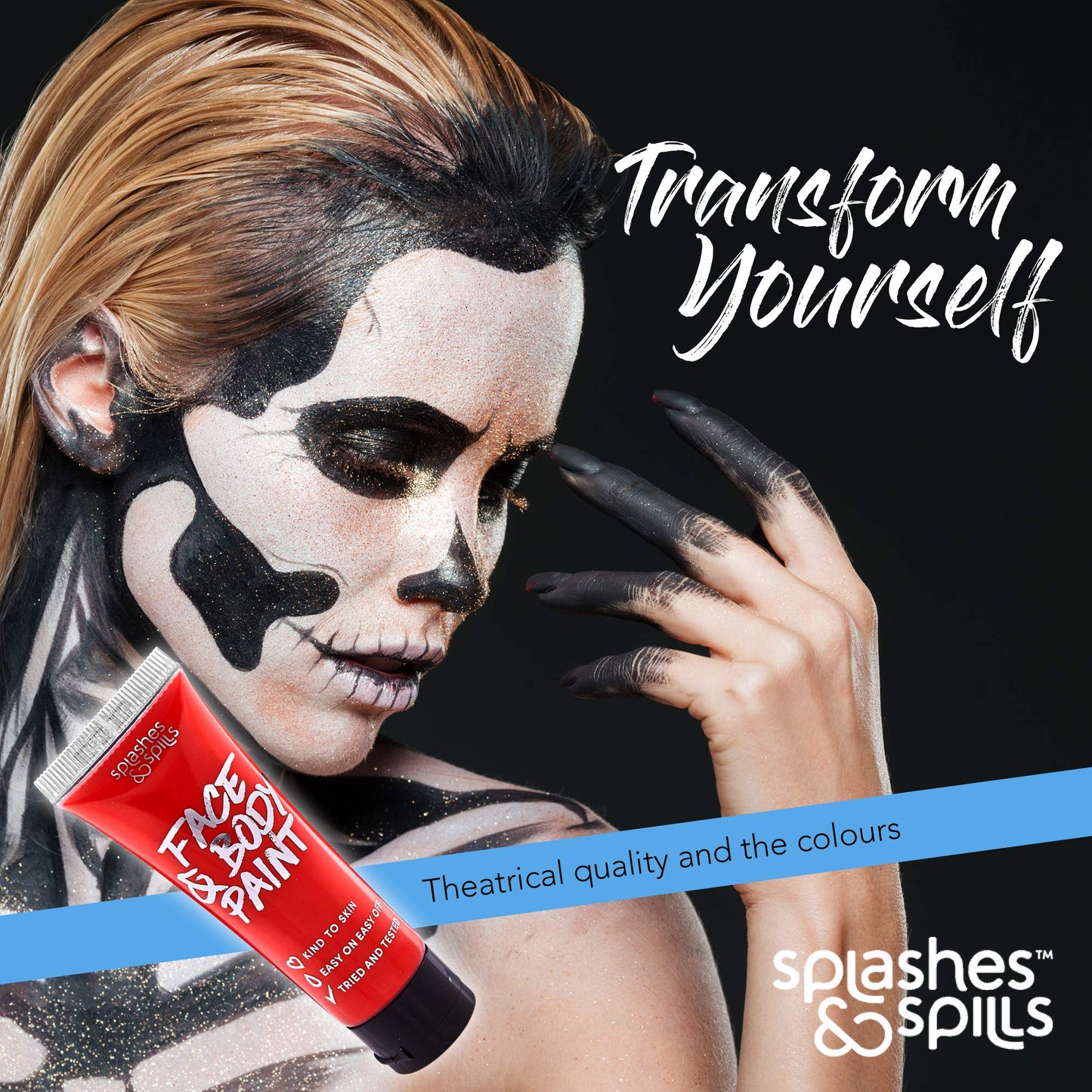 Face and Body Paint Cream, 30ml - Pretend Costume and Dress Up Makeup by Splashes & Spills (Red) Beauty & Personal Care splashes & spills