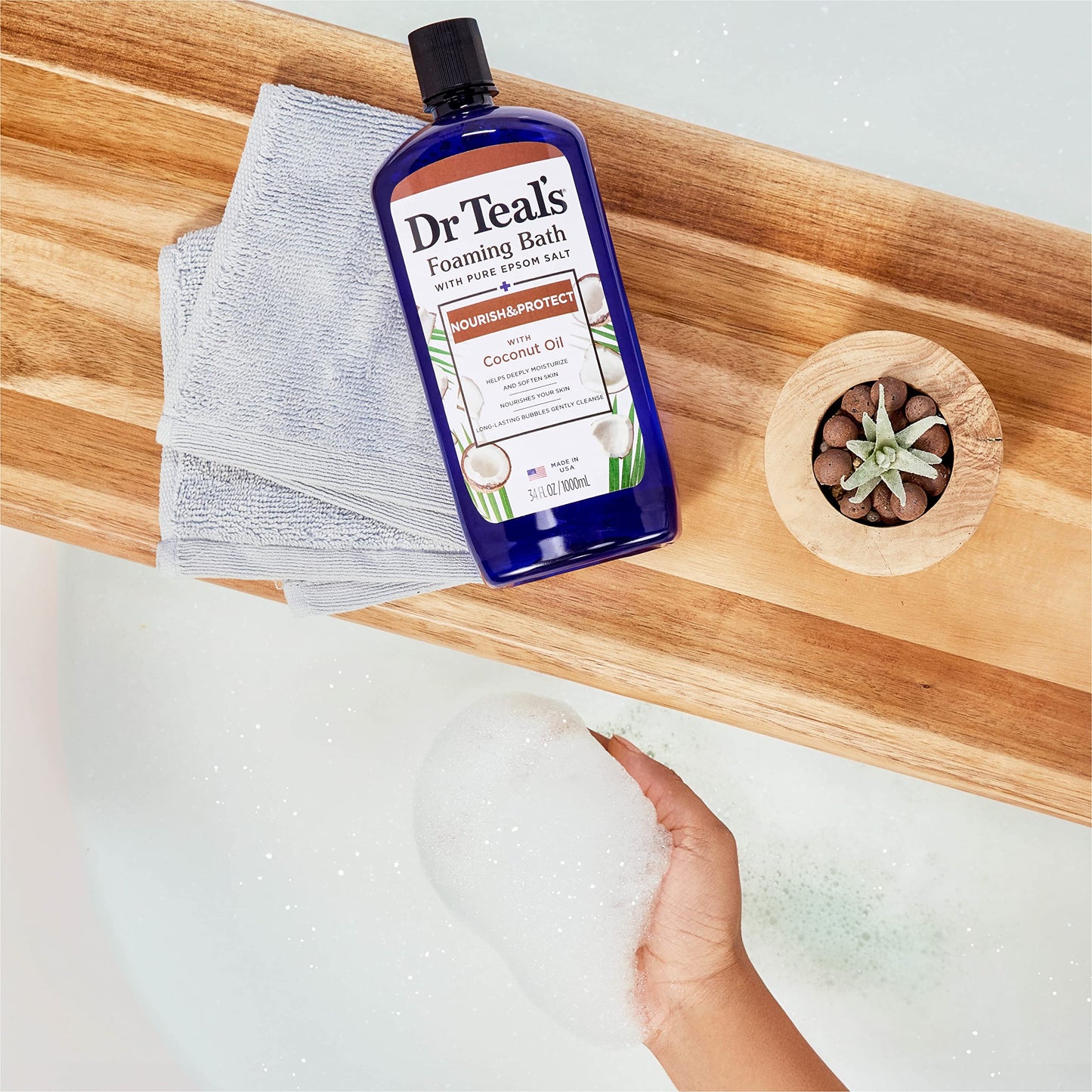Dr Teal's Foaming Bath with Pure Epsom Salt, Nourish & Protect with Coconut Oil, 34 fl oz (Pack of 4) Beauty & Personal Care Dr Teal's
