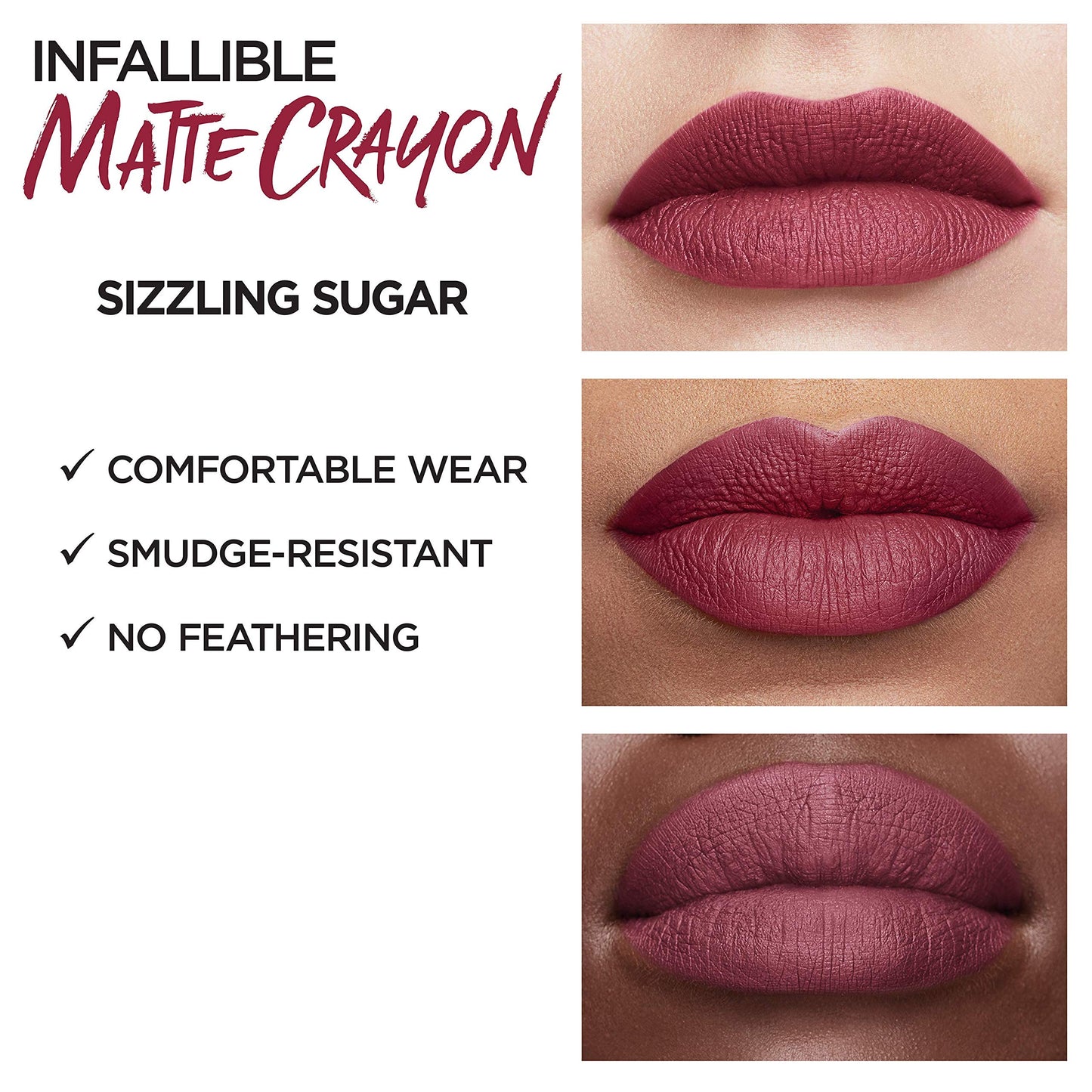 L’Oréal Paris Infallible Matte Lip Crayon, Sizzling Sugar (Packaging May Vary) Beauty & Personal Care L'Oreal Paris