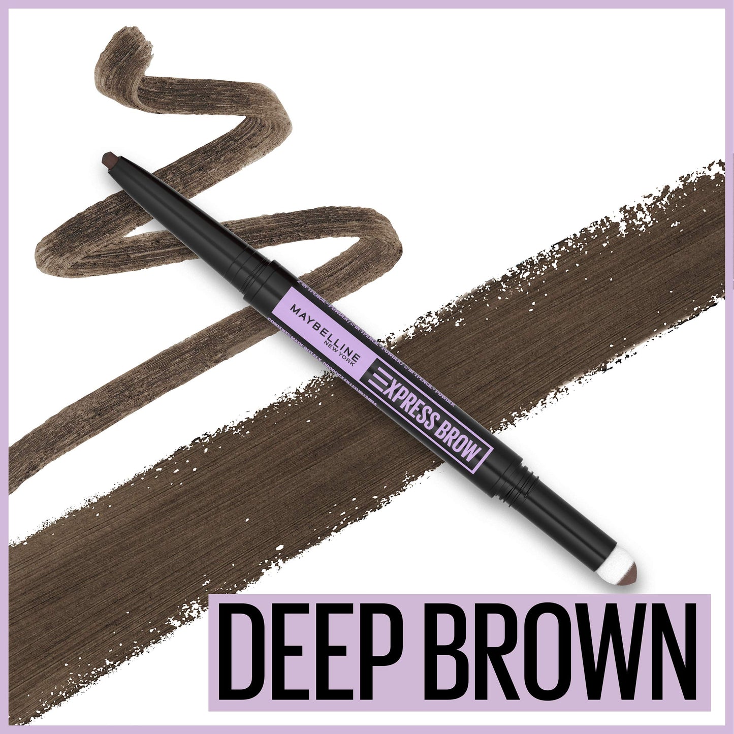 Maybelline Express Brow 2-In-1 Pencil and Powder Eyebrow Makeup, Deep Brown, 1 Count Beauty & Personal Care MAYBELLINE