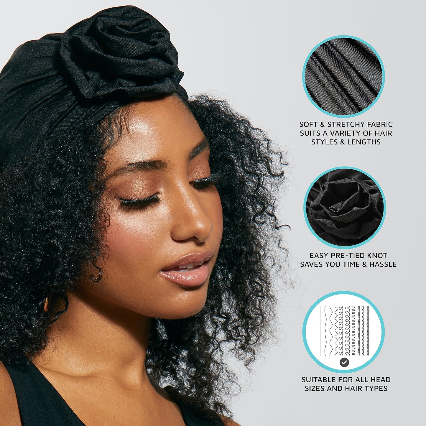 KISS COLORS & CARE Top Knot Pre-Tied Turban - Leopard - Stylish, Stretchy & Soft for Sleeping, Maximum Hair Protection, Minimizes Breakage Beauty & Personal Care KISS COLORS & CARE