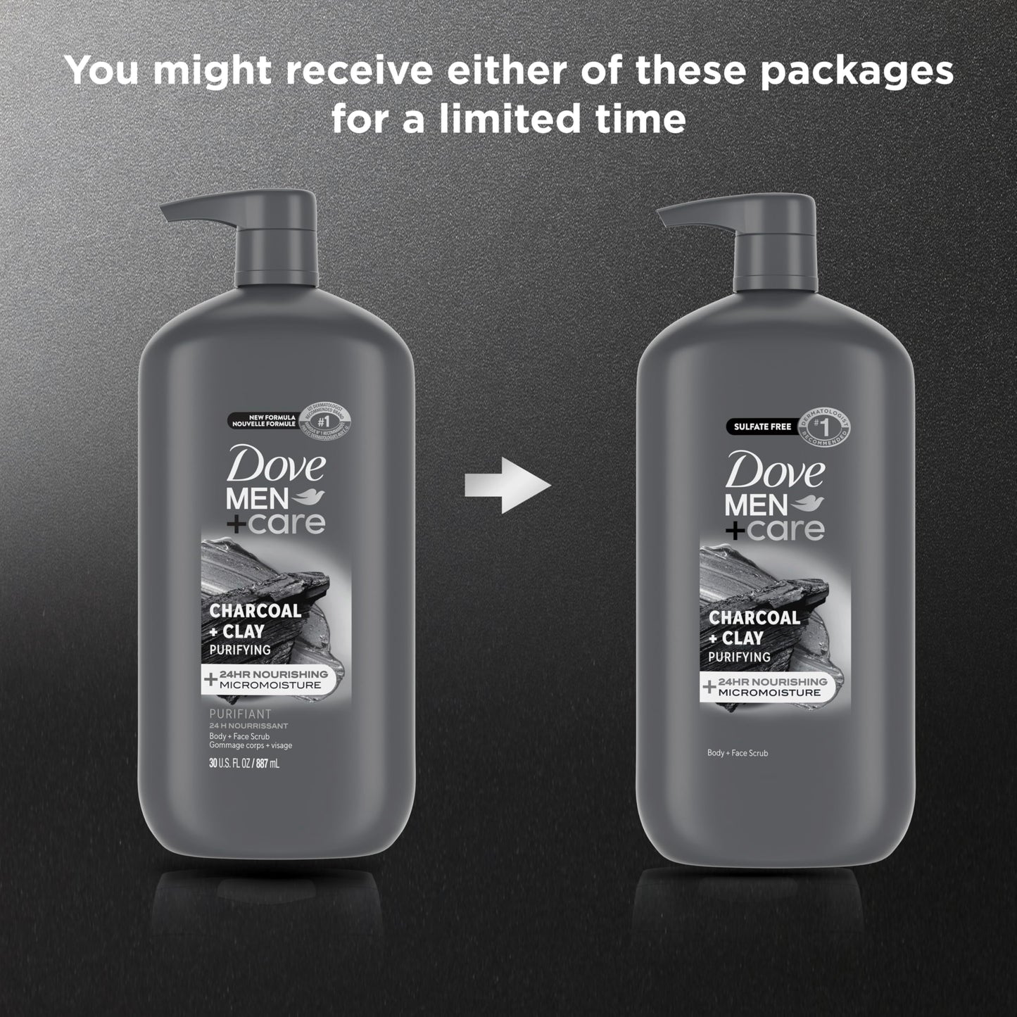 DOVE MEN + CARE Body and Face Scrub Charcoal + Clay Body Wash for Men with 24-Hour Nourishing Micromoisture Technology 30 oz Beauty & Personal Care DOVE MEN + CARE