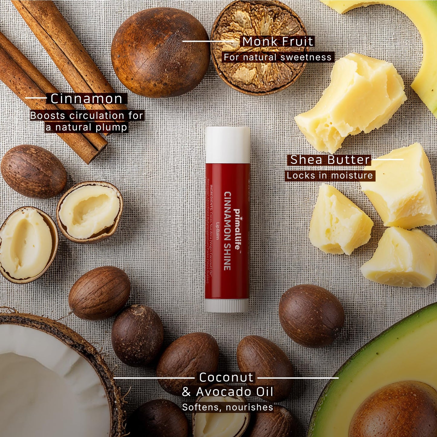 Primal Life Organics - Lip Balm, Hydrating Lip Care with Shea Butter, Beeswax, Coconut Oil, All-Day Moisturizing (Cinnamon) (Tinted, 0.15 Ounce (Pack Beauty & Personal Care Primal Life Organics
