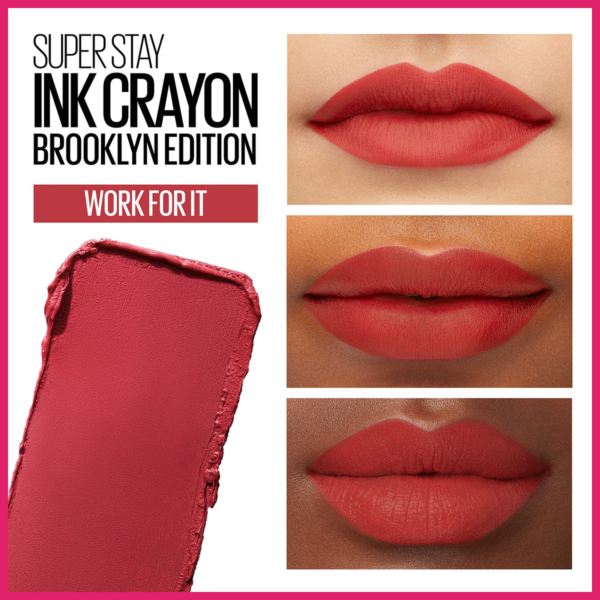 Maybelline Super Stay Ink Crayon Matte Longwear Lipstick Makeup, 140 Work for It, 0.04 oz Beauty & Personal Care MAYBELLINE
