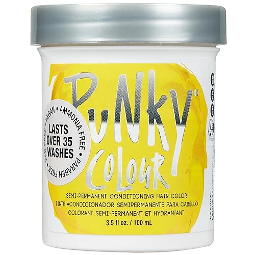 Punky Bright Yellow Semi Permanent Hair Color - Vegan & Cruelty-Free Conditioning Hair Dye, Lasts Up to 35 Washes, 3.5 fl oz Beauty & Personal Care Punky