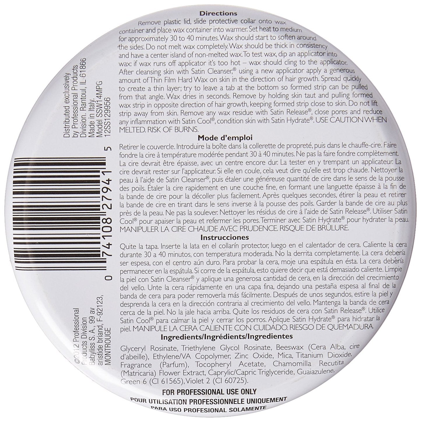 Satin Smooth Titanium Blue Thin Film Hard Hair Removal Wax 14oz. (Pack of 2) Beauty and Personal Care SATIN SMOOTH