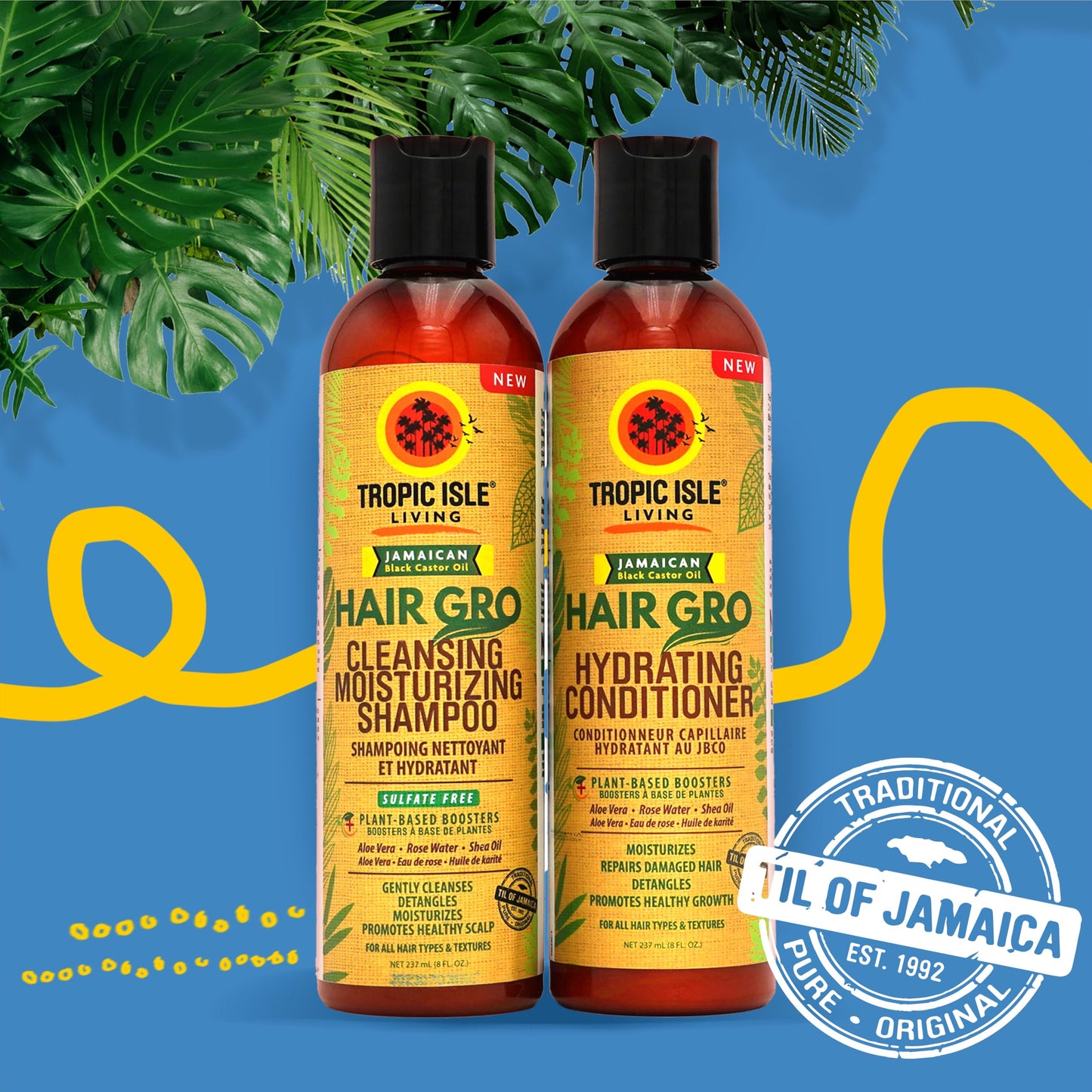 Hair Gro Cleansing Hydrating Conditioner 237ml - Aloe Vera, Rose Water for Nourishing and Softening the Hair, Shea Oil to Help Moisturize and Repairs Beauty & Personal Care Tropic Isle Living