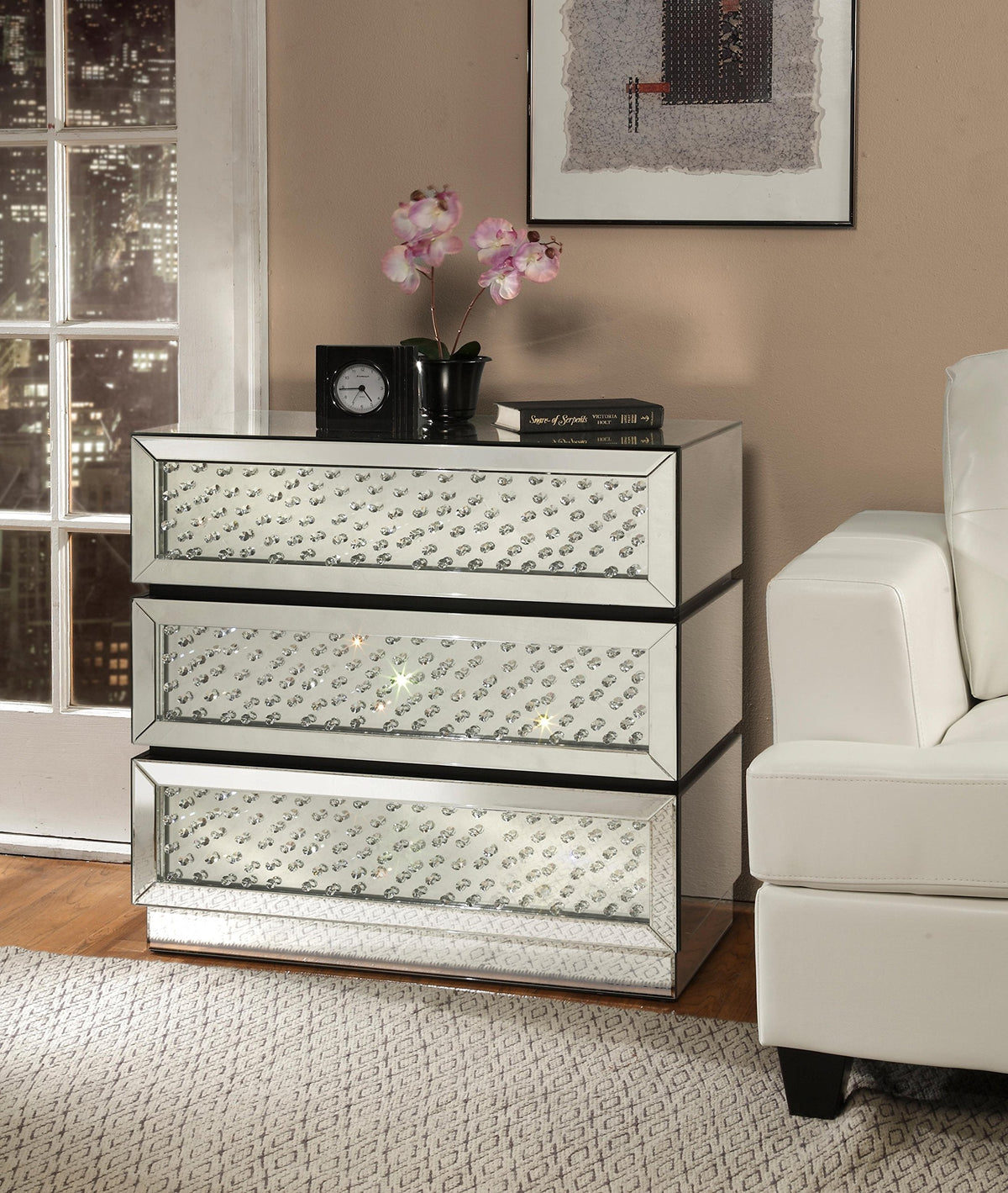 ACME Nysa Console Table - 97310 - Mirrored Beauty and Personal Care Acme