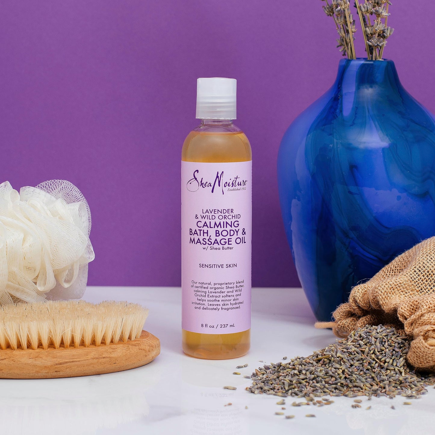 SheaMoisture Bath, Body and Massage Oil Lavender Wild Orchid Calming Moisturizer for Sensitive Skin 8 oz Beauty & Personal Care Shea Moisture