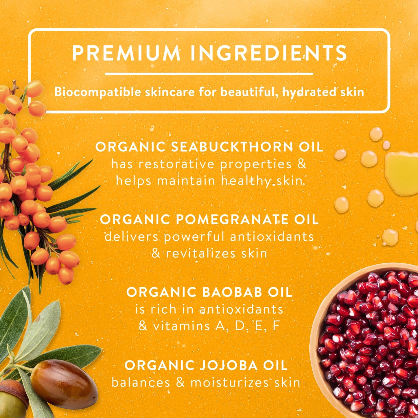 Badger Seabuckthorn Face Oil, Organic Face Moisturizer for Women & Men, Nourishing & Soothing Organic Jojoba, Baobab & Vitamin E Oil, Vegan Beauty & Personal Care Badger