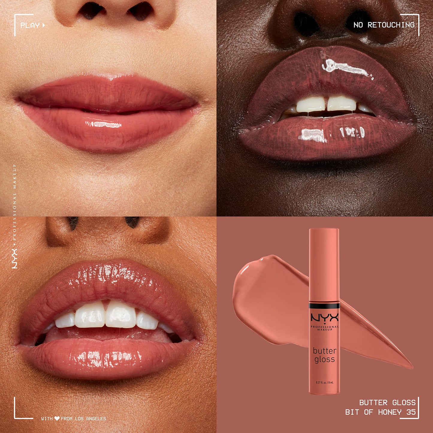 NYX PROFESSIONAL MAKEUP Butter Gloss, Non-Sticky Lip Gloss - Bit Of Honey (Peach Nude) Beauty & Personal Care NYX PROFESSIONAL MAKEUP