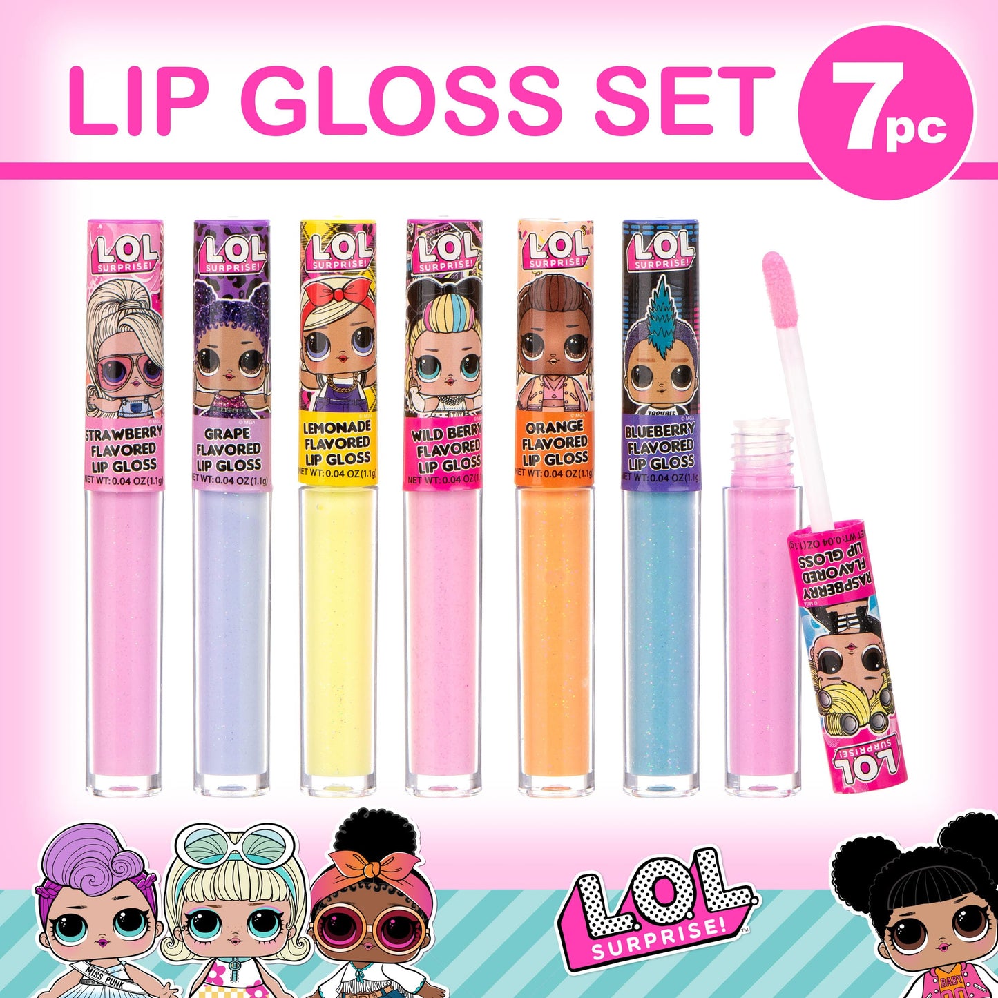 L.O.L Surprise 7-Pack Lip Gloss for Girls, Lol Lip Gloss Beauty & Personal Care L.O.L. Surprise!