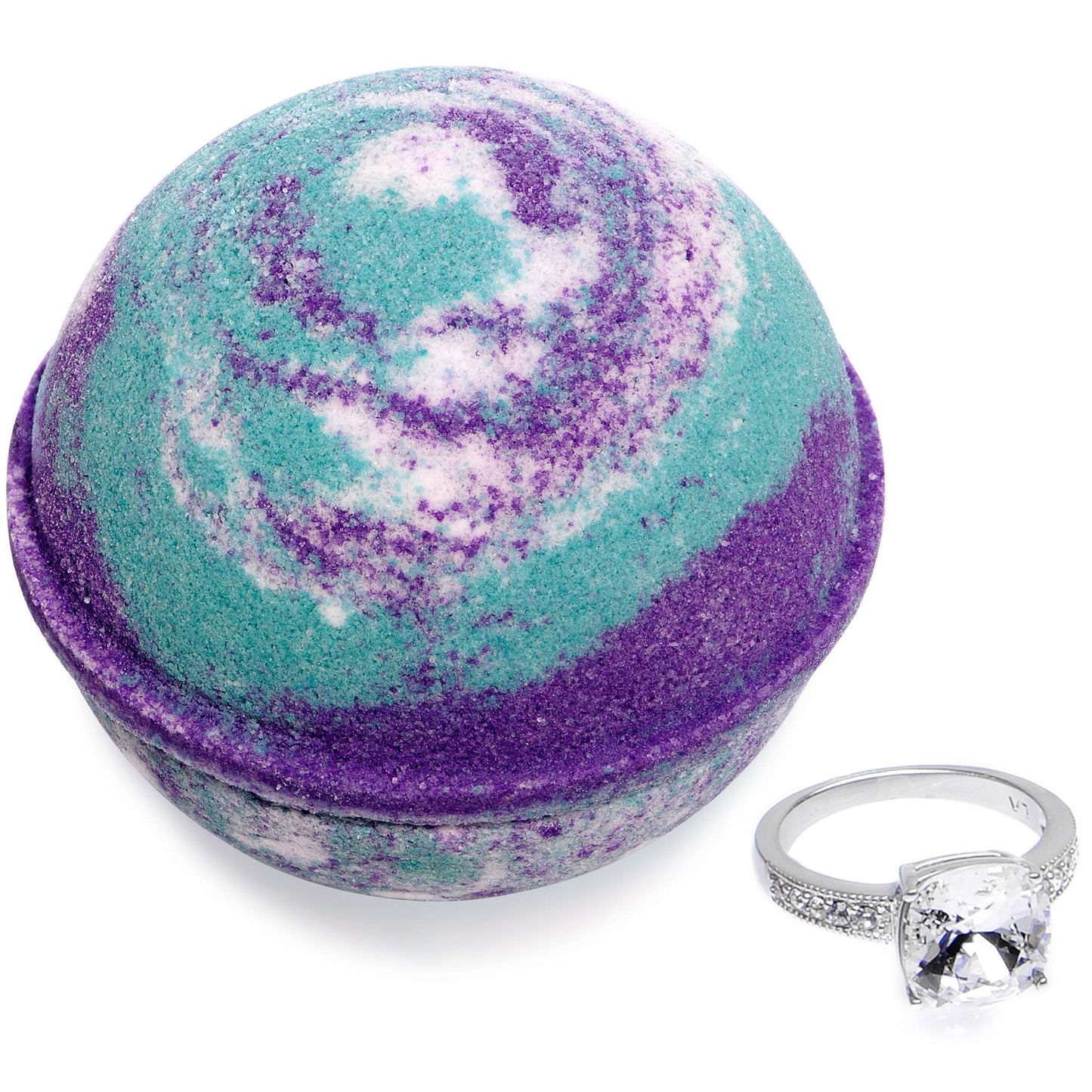 Bath Bomb with Surprise Ring Inside Mermaid Daydream Extra Large 10 oz. Made in USA (Ring Size 9) Beauty & Personal Care Jackpot Candles