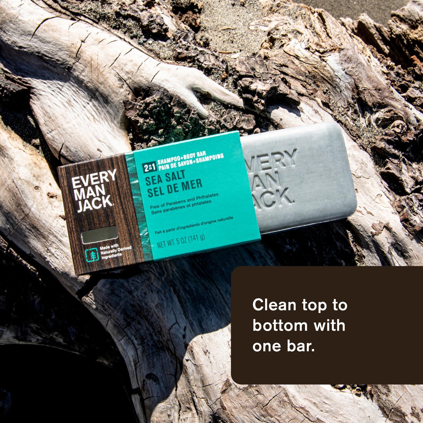 Every Man Jack, Shampoo And Body Bar 2 In 1 Sea Salt, 5 Ounce Beauty & Personal Care Every Man Jack